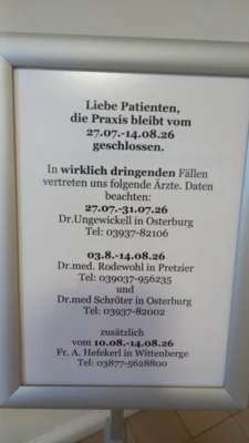 📢 Praxisurlaub Dr. Mösenthin 27.07. bis 14.08.2026 (Bild vergr&ouml;&szlig;ern)