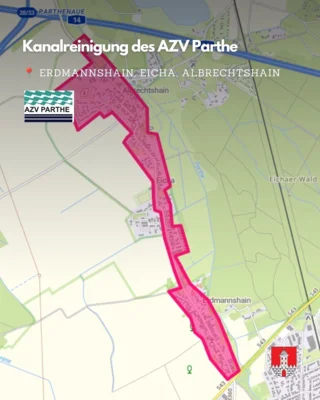 AZV Parthe plant Kanalreinigung in Erdmannshain, Eicha und Albrechtshain
