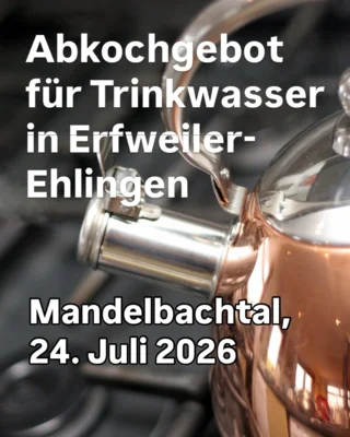 Abkochgebot für Trinkwasser in Erfweiler-Ehlingen. Symbolfoto: kboyd, Pixabay.