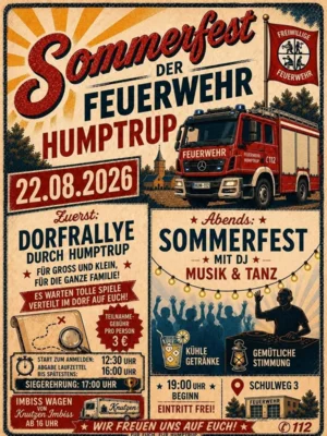 Sommerfest der Feuerwehr Humptrup am 22.08.26 (Bild vergr&ouml;&szlig;ern)