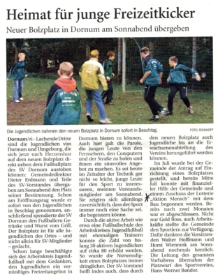 Einweihung eines Bolzplatzes an der Accumer Riege. (Bild vergr&ouml;&szlig;ern)