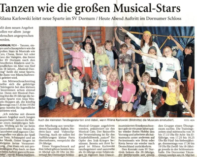 Sparte Musical-Dancing für drei Kinder- und Jugendaltersgruppen gegründet (Bild vergr&ouml;&szlig;ern)