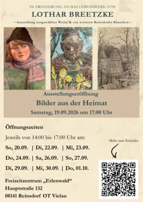 Plakat Ausstellungseröffnung „Bilder aus der Heimat“ (Bild vergr&ouml;&szlig;ern)