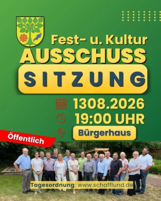 Einladung zur Sitzung des Fest- und Kulturausschusses