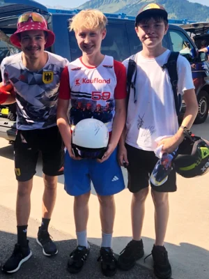 Olympiasieger Philipp Raimund, Leon Feuerstein und Simon Krug