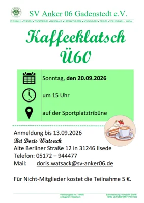 Einladung zum Kaffeeklatsch Ü60