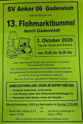 Plakat Dorfflohmarkt Gadenstedt