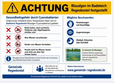 Blaualgen im Badeteich Regesbostel