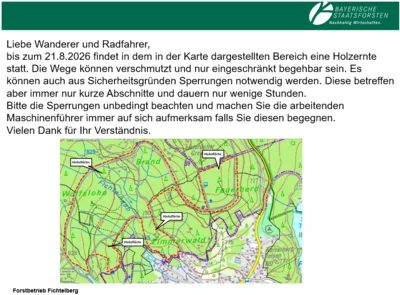 Bitte eingezeichnete Sperrungen beachten