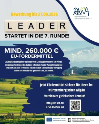 LEADER-Förderprogramm startet in die siebte Runde - Jetzt um Fördermittel bewerben - Projektaufruf läuft bis 27. September 2026