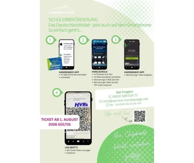 Grafik mit Erklärungen zum Deutschlandticket auf dem Smartphone ©LK Harz (Bild vergr&ouml;&szlig;ern)