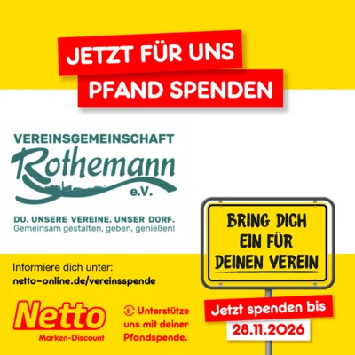 Gemeinsam Gutes tun – Vereinsgemeinschaft Rothemann bei Netto-Spendenaktion (Bild vergr&ouml;&szlig;ern)