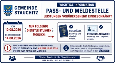 Wichtige Information aus der Pass- und Meldestelle