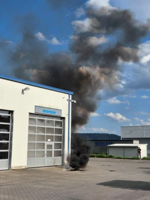 simulierter Werkstattbrand