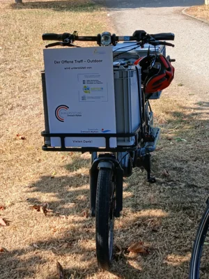 Mit dem Lastenfahrrad auf den Spielplatz am Kapellenbach. Foto: B. Kiefer