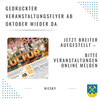 Gedruckter Veranstaltungskalender kommt zurück - Veranstaltungen bitte online melden (Bild vergr&ouml;&szlig;ern)