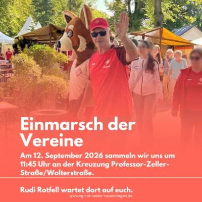 Flyer zum Einmarsch der Vereine