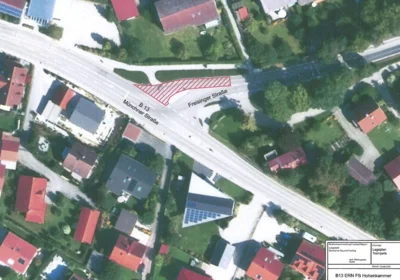 Straßenbauarbeiten an der B13 in Hohenkammer