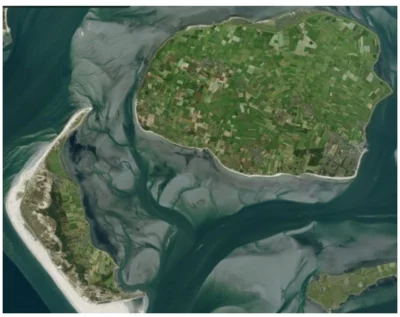 Luftaufnahme der Inseln Föhr und Amrum (Quelle: Apple Karten)