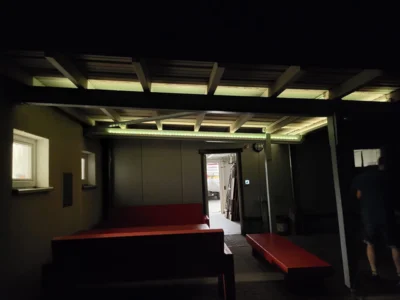 Außenbeleuchtung an der Terrassenüberdachung beim Feuerwehrhaus (Bild vergr&ouml;&szlig;ern)