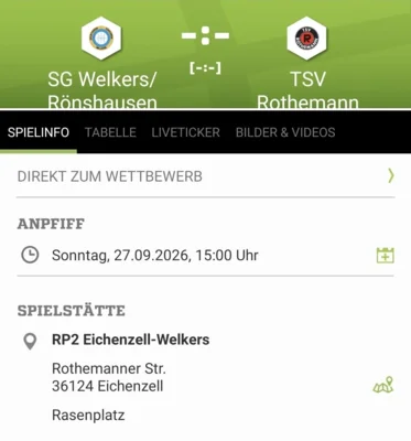 Meldung: Nächstes Spiel