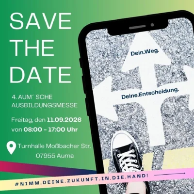 4. Aum`sche Ausbildungsmesse am 11.09.2026 Turnhalle Moßbacher Straße