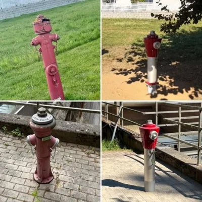 Fotos der alten und neuen Hydranten