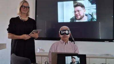 Führten die Digitalen Knotenpunkte vor: Digitalisierungsmanagerin Christina Scheel und Projektmanager Peter Zell (Foto: AmtFA Andreas Hansen)
