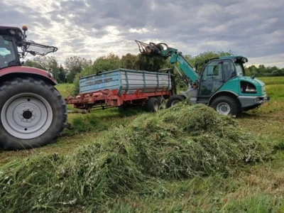 Auflegen des Mahdguts, das auf die aufzuwertende Fläche gebracht wird. Fotograf:©Robert Christl