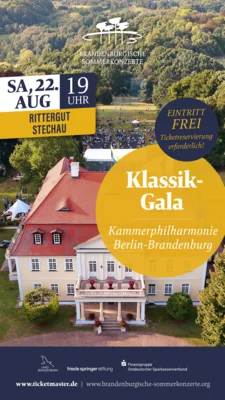 500 zusätzliche Karten für das Jubiläumskonzert am Samstag 22.08.2026 im Rittergut Stechau