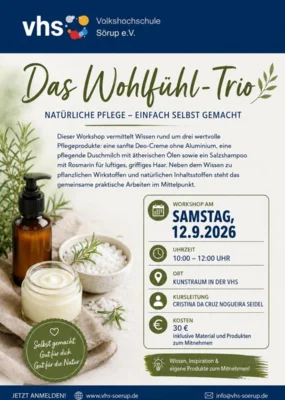 Neue Workshops zu Naturkosmetik!