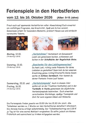 Herbstferienangebot der Caritas Jugendarbeit