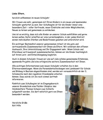 Elternbrief zum Schuljahresbeginn