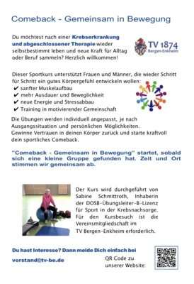 Meldung: Kurs ,,Comeback-Gemeinsam in Bewegung‘‘