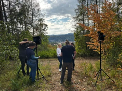 Das Drehteam von "Tierisch tierisch" in Meiningen (Bild vergr&ouml;&szlig;ern)