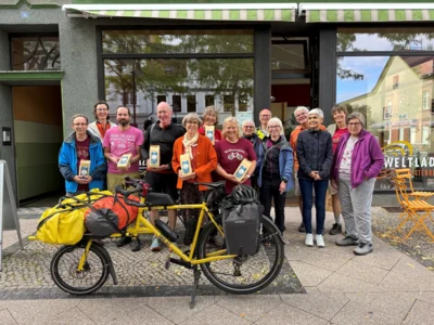 Die öko-faire Kaffee-Radeltour des gemeinnützigen Vereins WissenLeben e.V. machte Station in Wittenberge I Foto: Martin Ferch (Bild vergr&ouml;&szlig;ern)