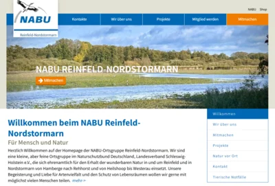 Bild vom Herrenteich mit Logo Nabu Reinfeld (Bild vergr&ouml;&szlig;ern)