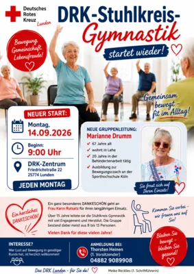 DRK-Stuhlkreis-Gymnastik startet wieder! 🪑🤸