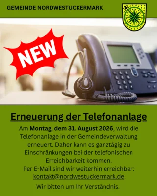 Plakat Erneuerung Telefonanlage (Bild vergr&ouml;&szlig;ern)