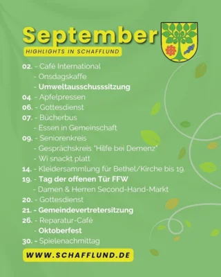 Monatsübersicht für September