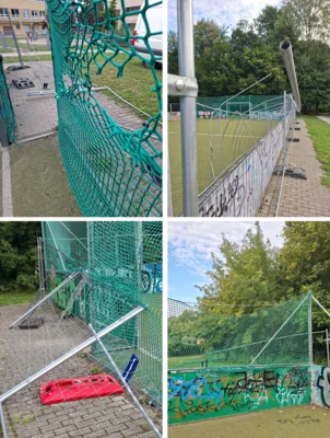 Abriss der Minispielfeldanlage im Gutspark