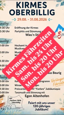 Betriebszeiten der Fähre zur Kirmes (Bild vergr&ouml;&szlig;ern)