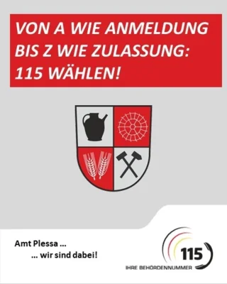 Eine Nummer für alle Verwaltungsfragen | Amt Plessa ab jetzt unter der 115 erreichbar (Bild vergr&ouml;&szlig;ern)