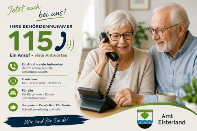Behördennummer 115 und KI-Chatbot starten im Amt Elsterland