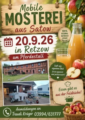 Mobile Mosterei kommt nach Retzow