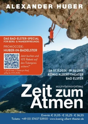 »Zeit zum Atmen« – Alexander Huber in Bad Elster (Bild vergr&ouml;&szlig;ern)