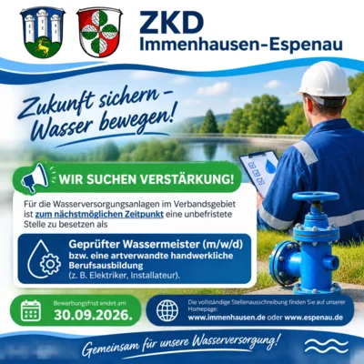 Meldung: Neue Stellenausschreibung beim ZKD Immenhausen-Espenau
