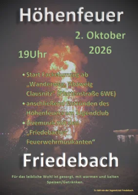 Fackelumzug und Höhenfeuer in Friedebach