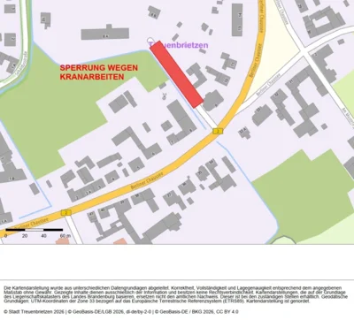 🚧 Info - Sperrung wegen Kranarbeiten