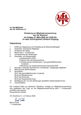 Meldung: Einladung MV